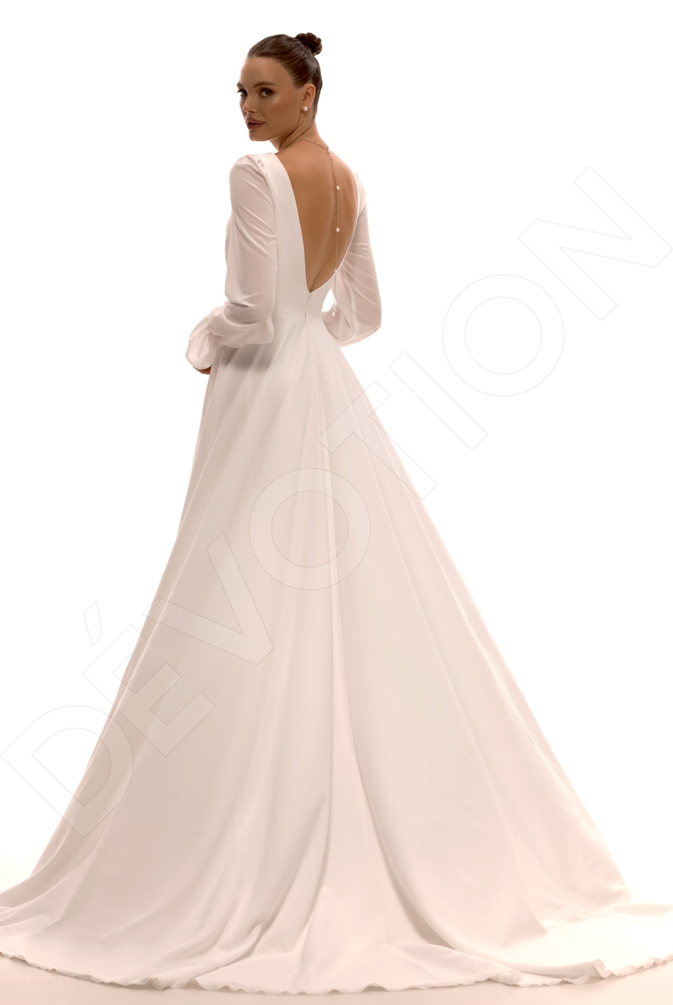 Millie A-line Deep V-neck Ivory Wedding dress