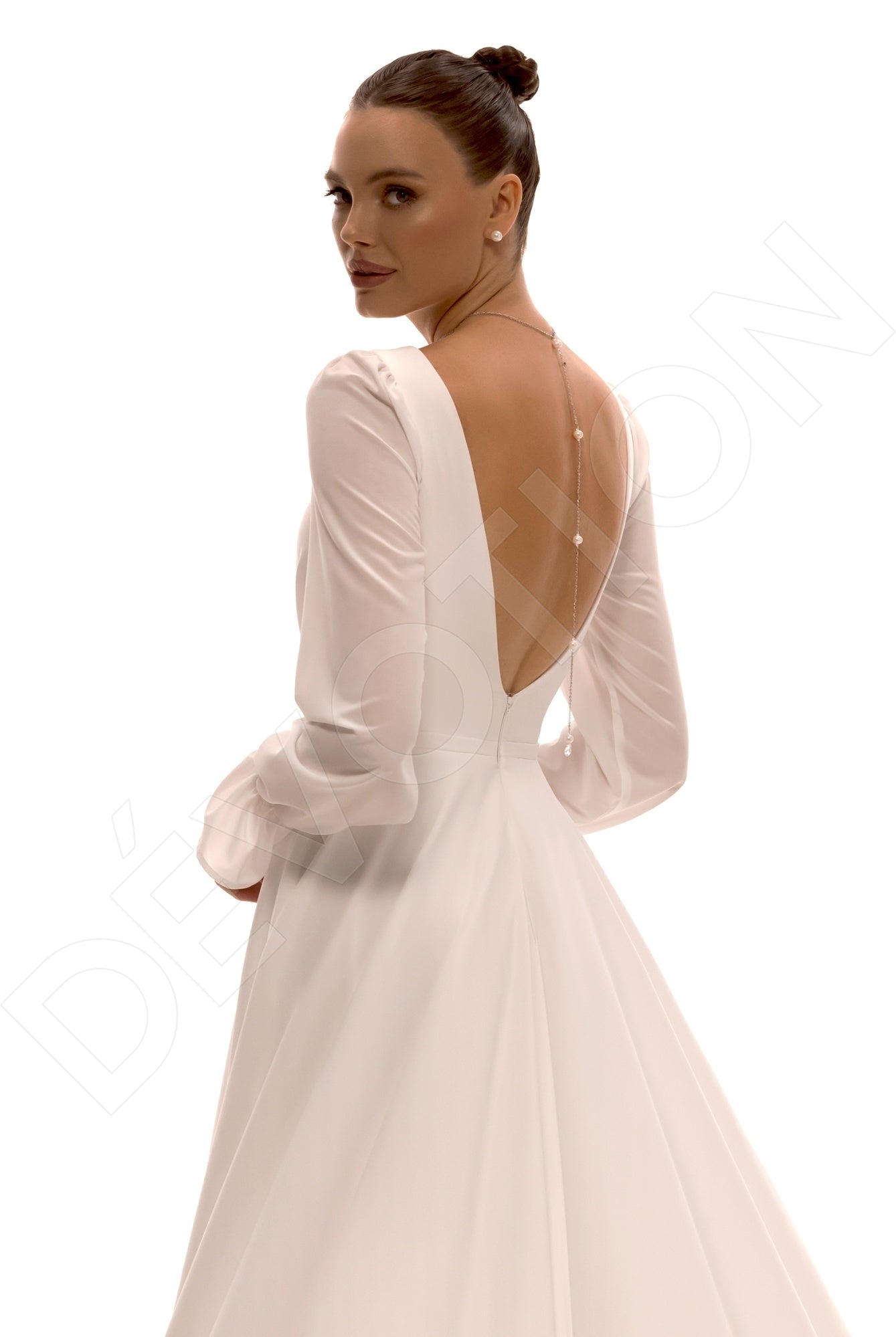 Millie A-line Deep V-neck Ivory Wedding dress