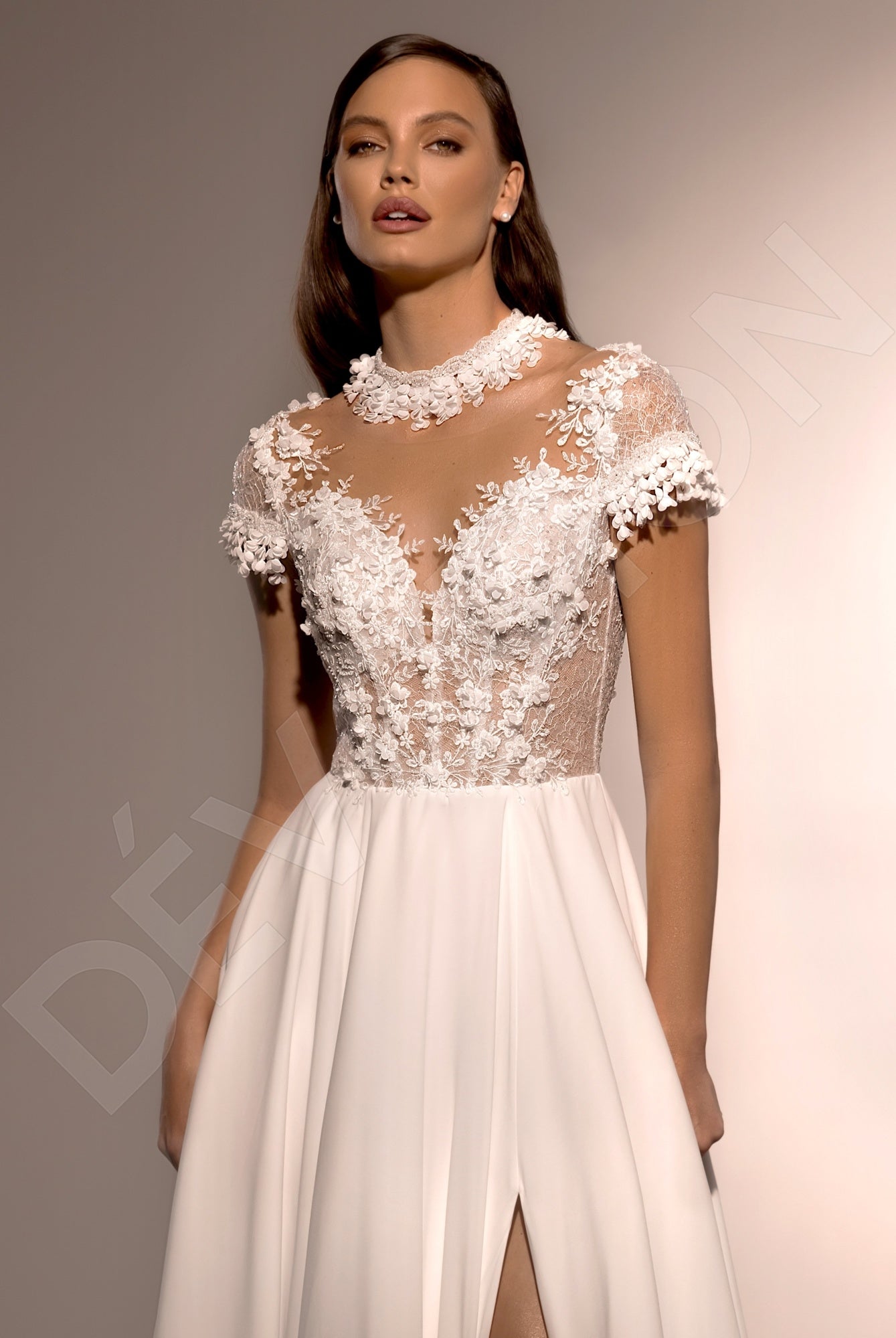 Nini A-line Illusion Ivory Wedding dress