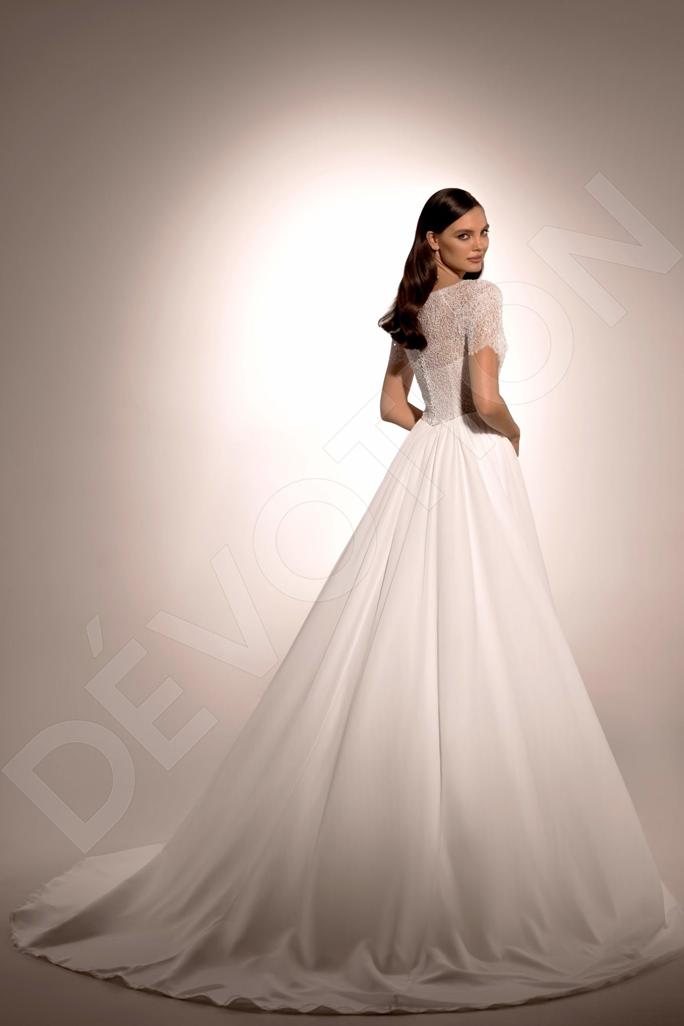 Ria A-line Jewel Ivory Wedding dress