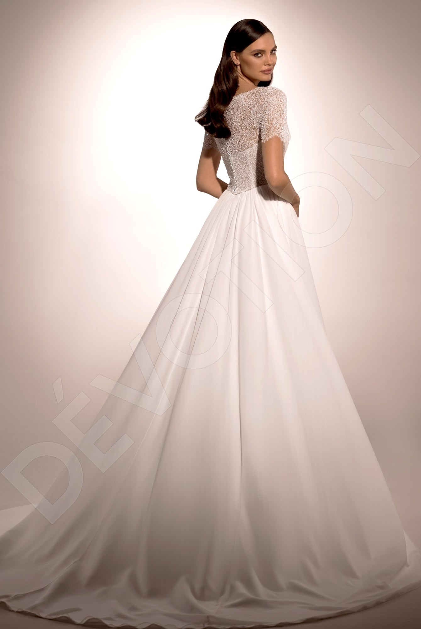 Ria A-line Jewel Ivory Wedding dress