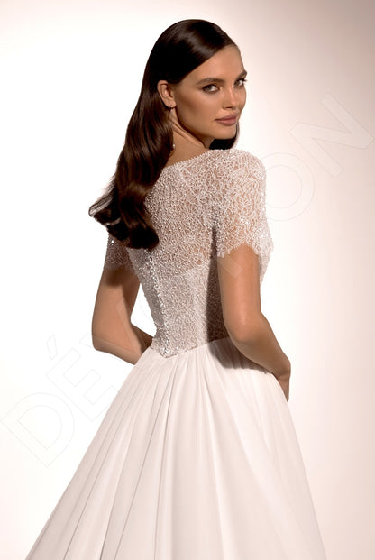 Ria A-line Jewel Ivory Wedding dress