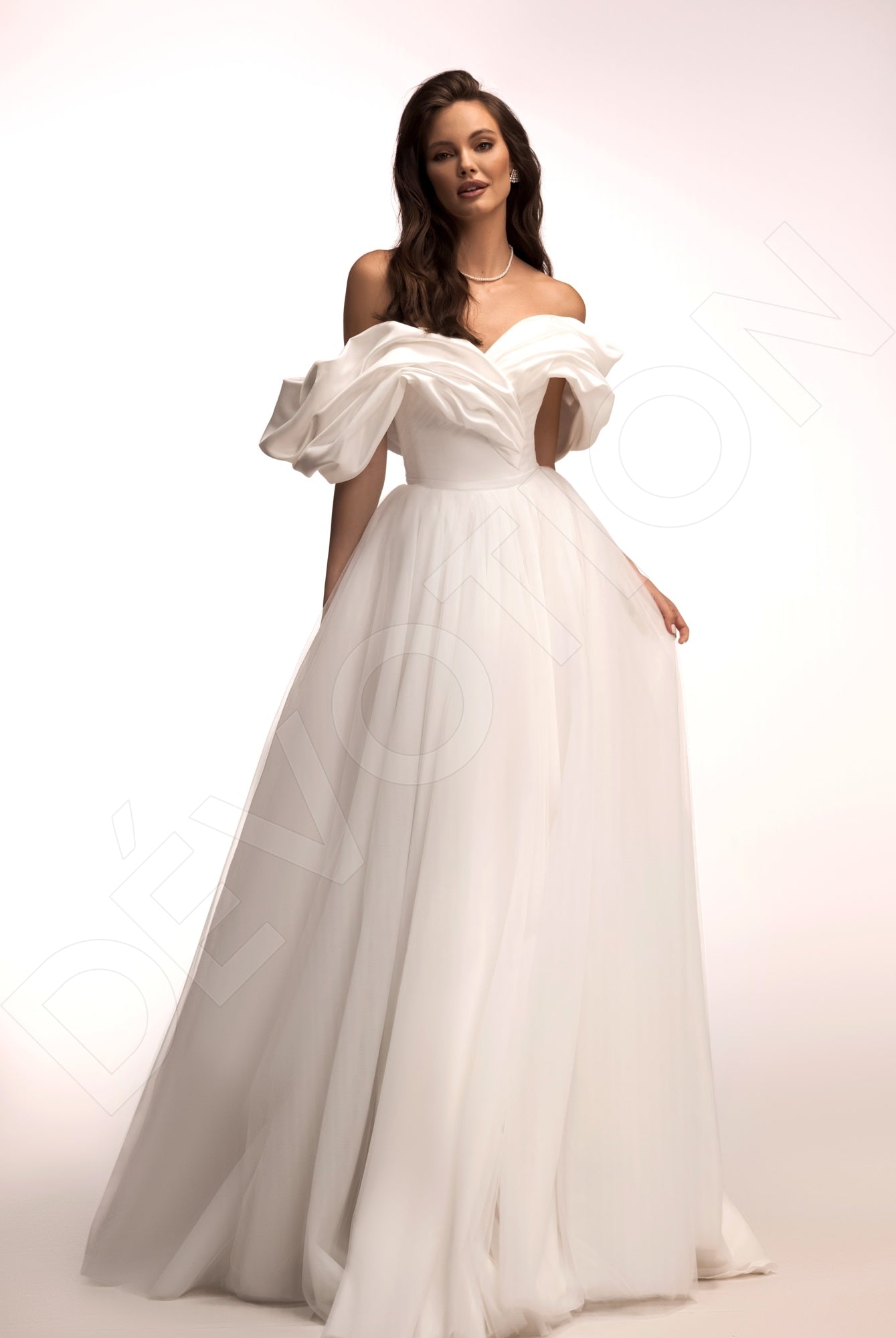 Rossa A-line Off-shoulder/Drop shoulder Ivory Wedding dress