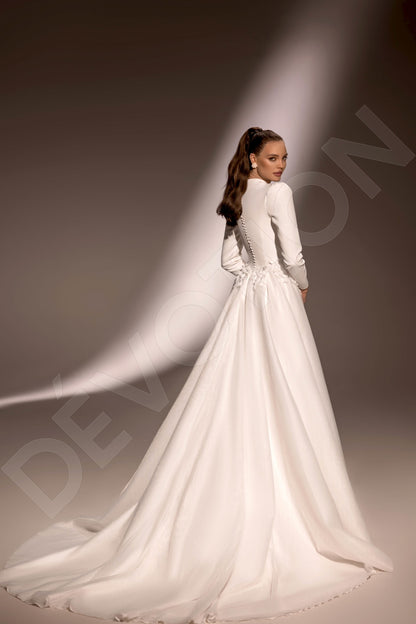 Shelbina A-line High neck Ivory Wedding dress