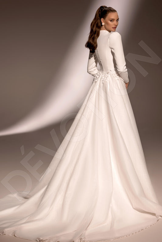 Shelbina A-line High neck Ivory Wedding dress