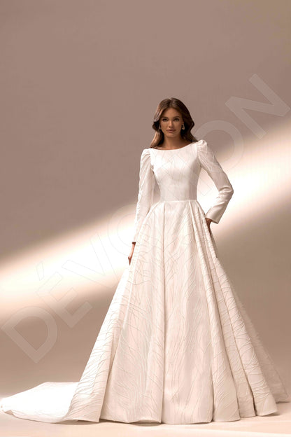 Sky A-line Boat/Bateau Ivory Wedding dress