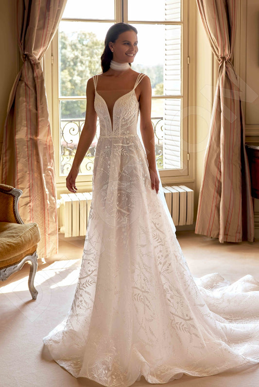 Alicia A-line Sweetheart Milk Wedding dress