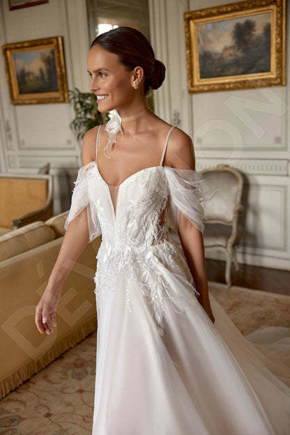 Angelia A-line Sweetheart Milk Wedding dress