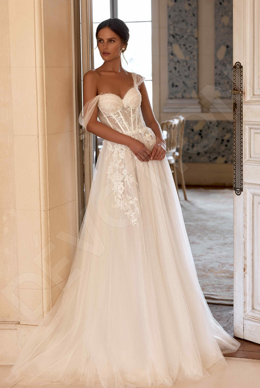 Brigina A-line Sweetheart Milk Wedding dress