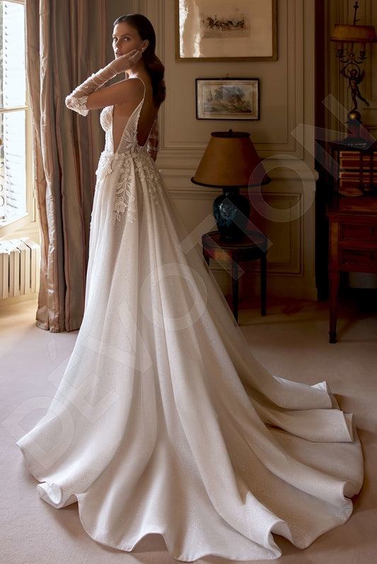 Dorinele A-line Illusion Ivory/Nude Wedding dress