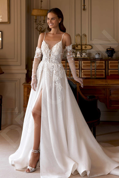 Dorinele A-line Illusion Ivory/Nude Wedding dress