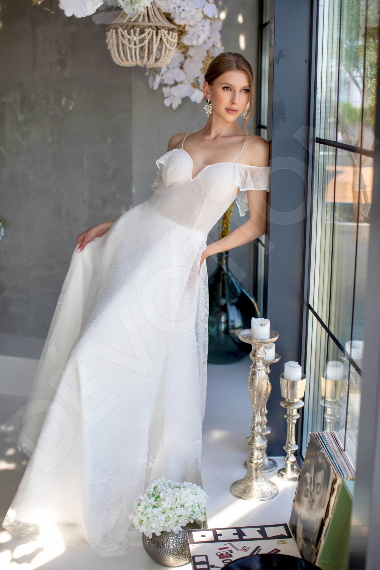 Alane A-line Sweetheart Milk Wedding dress