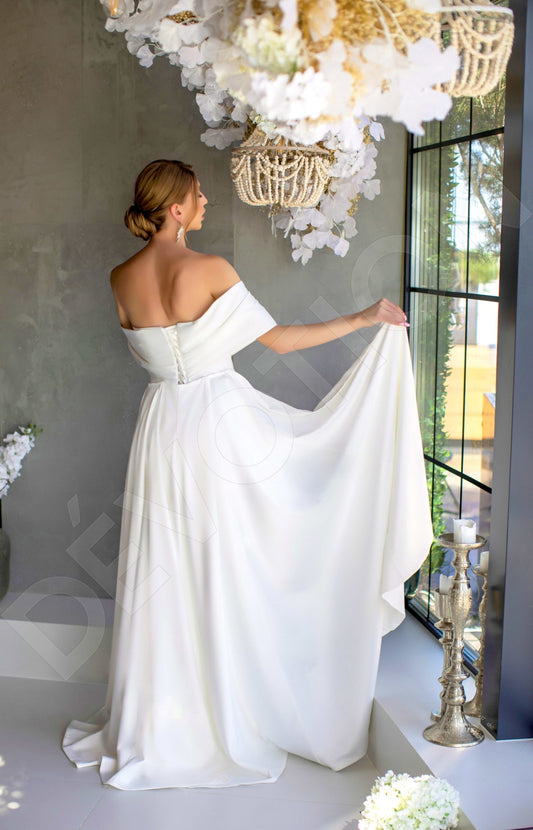 Francese Trumpet/Mermaid Off-shoulder/Drop shoulders Milk Wedding dress