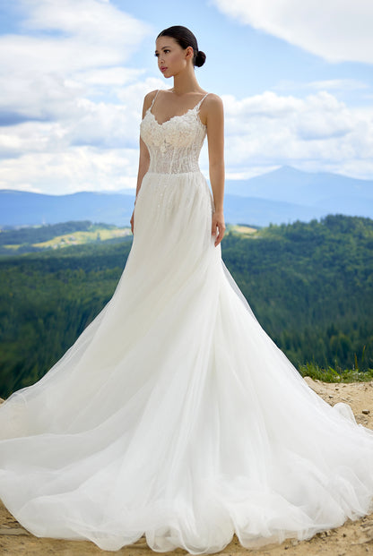 Sandi A-line Sweetheart Milk Wedding dress