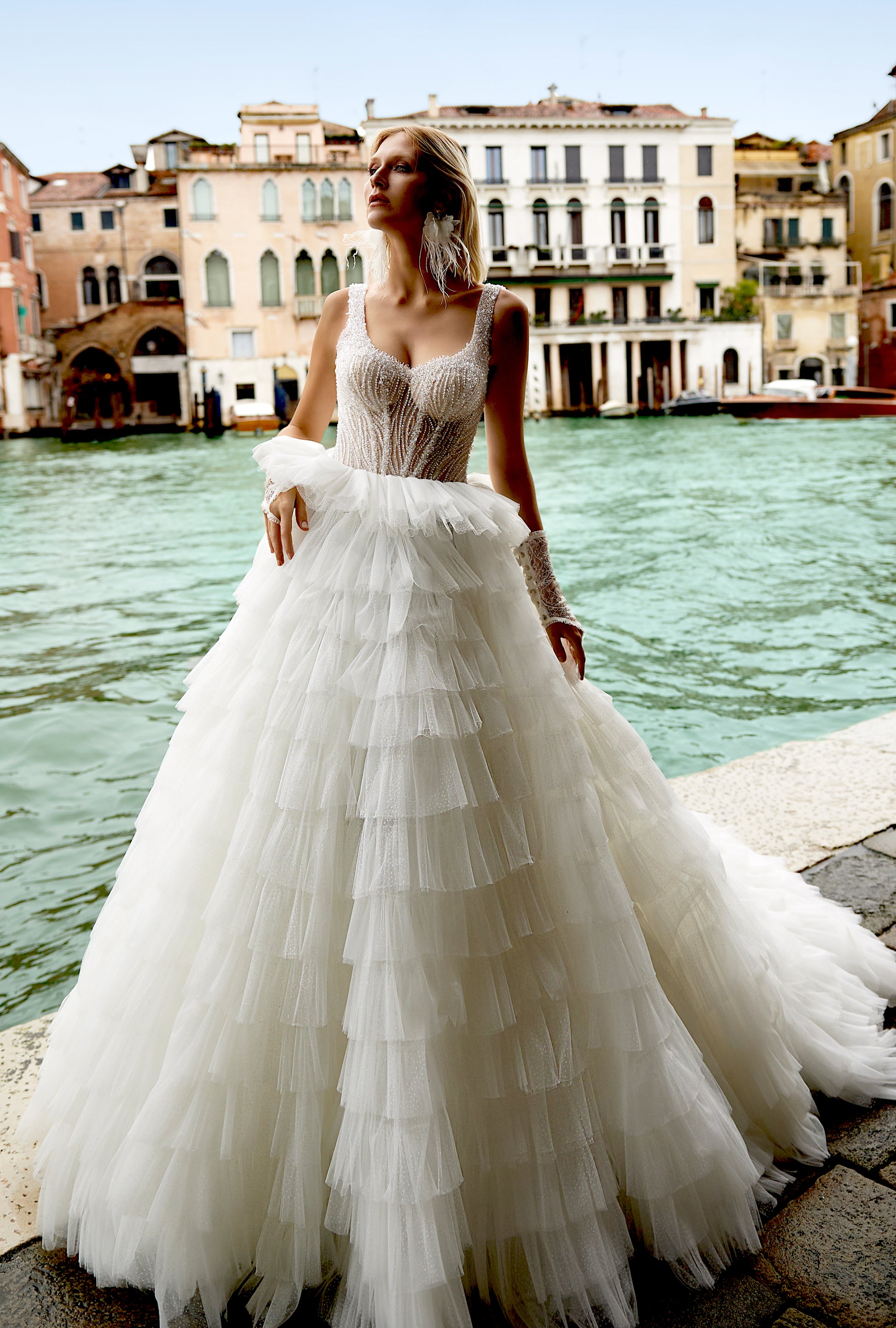 Brenda Princess/Ball Sweetheart Milk Wedding dress