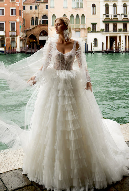 Brenda Princess/Ball Sweetheart Milk Wedding dress