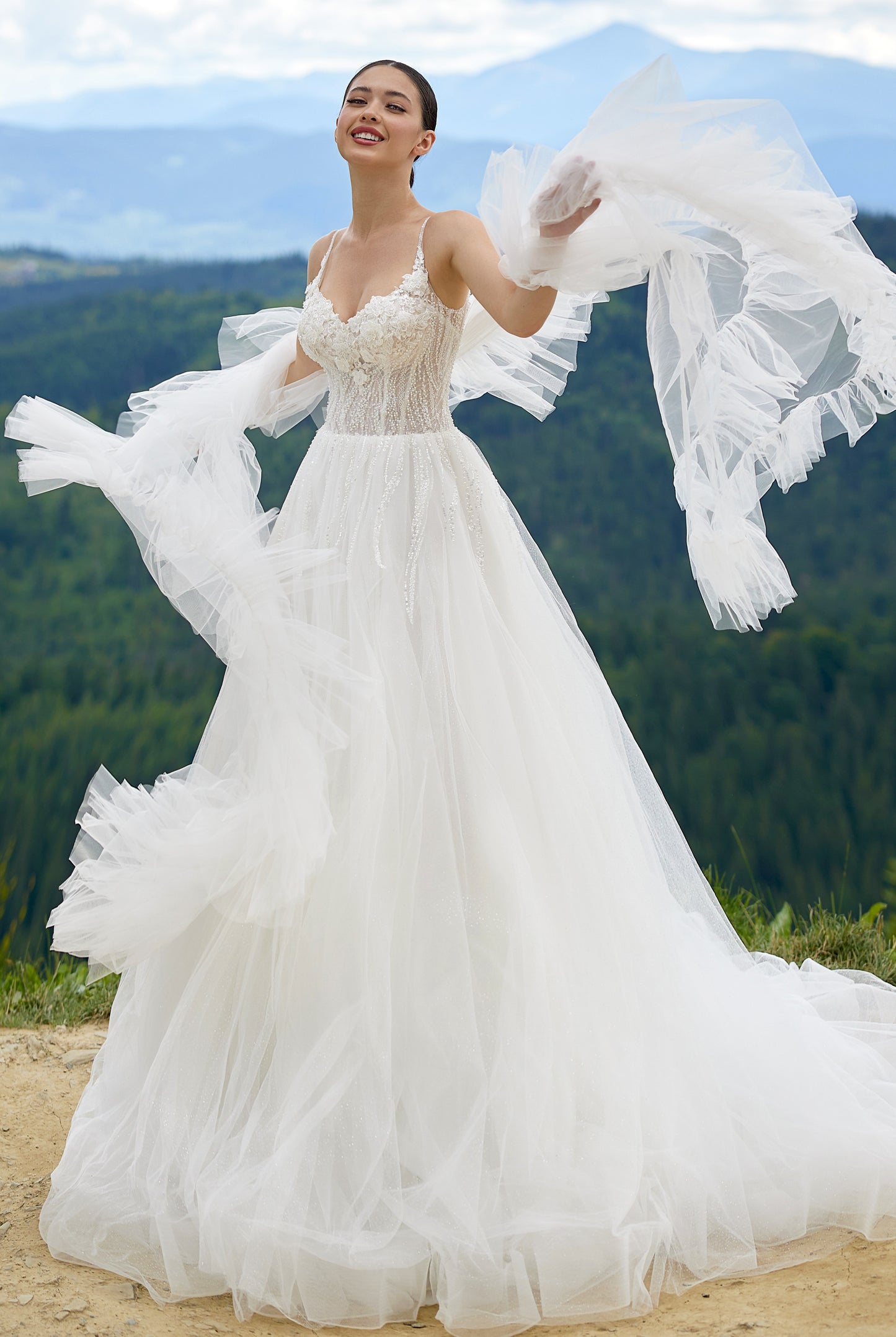 Sandi A-line Sweetheart Milk Wedding dress