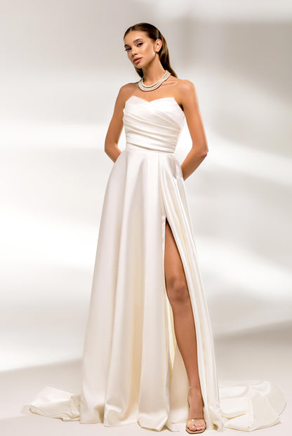 Leonela A-line Sweetheart Milk Wedding dress