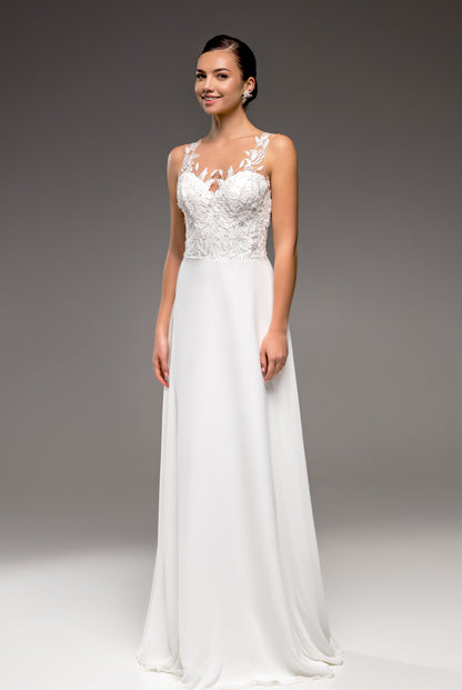 Isla A-line Illusion Milk Wedding dress