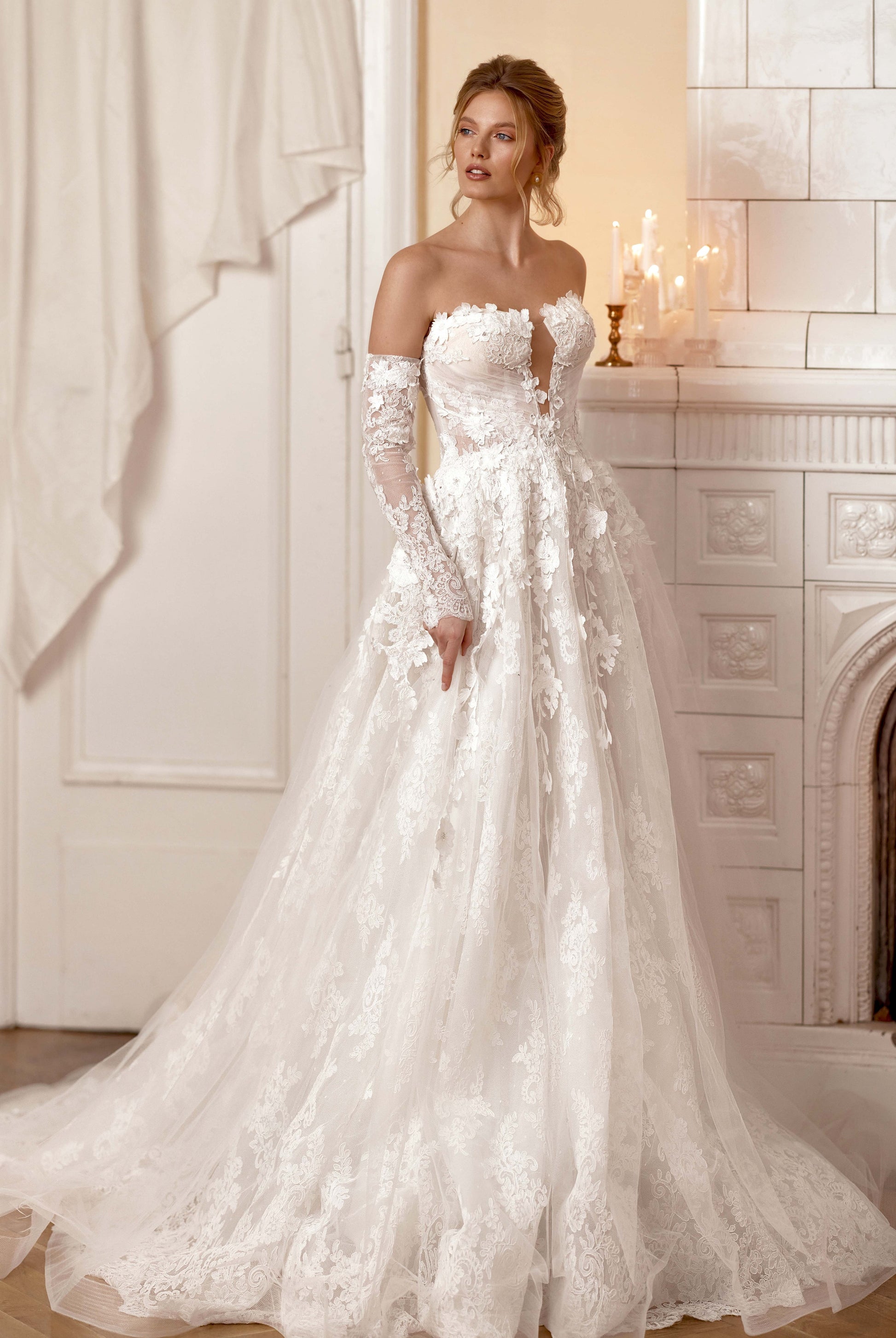 Carmen A-line Sweetheart Milk Wedding dress