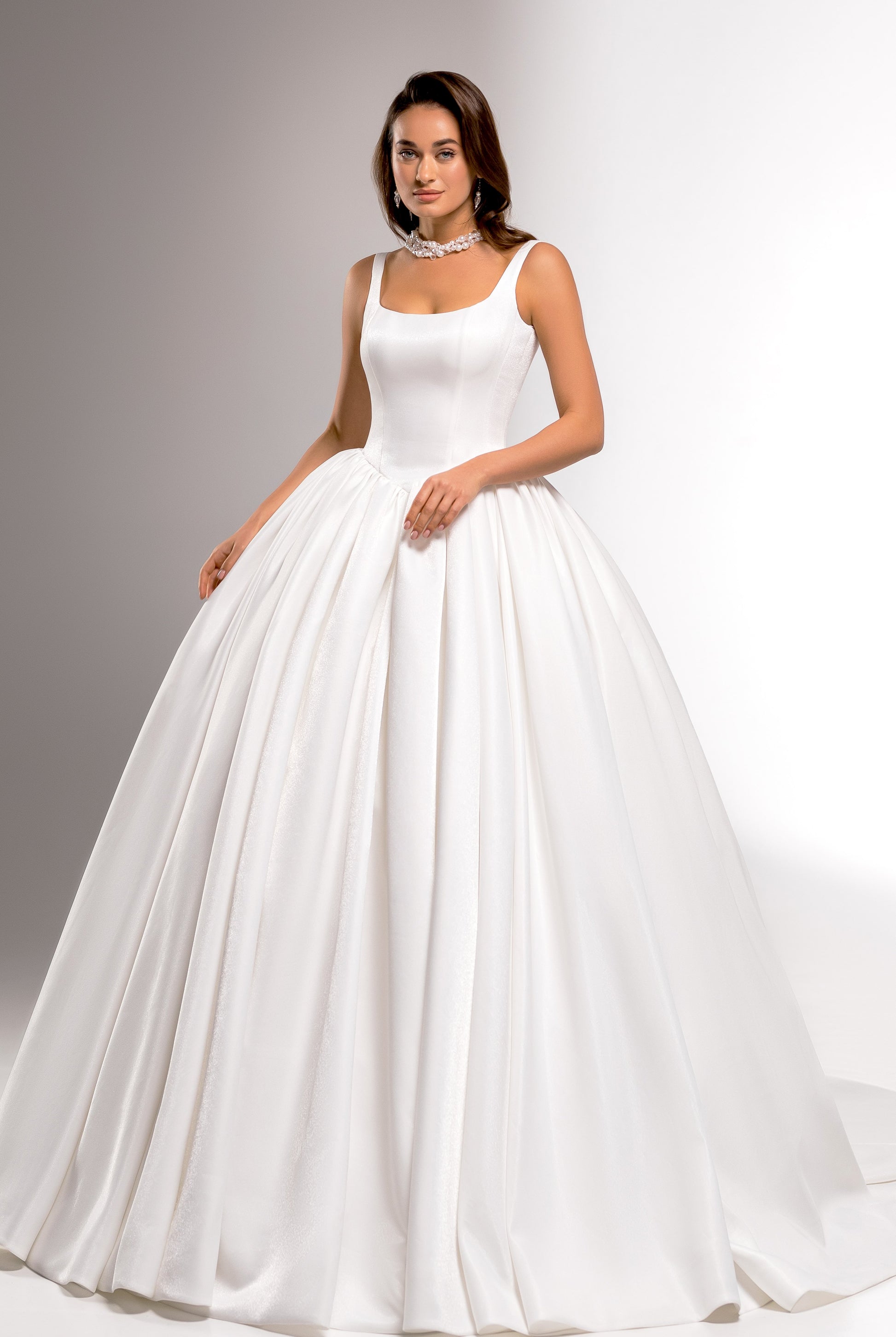 Carlson Princess/Ball Gown Square Milk Wedding dress