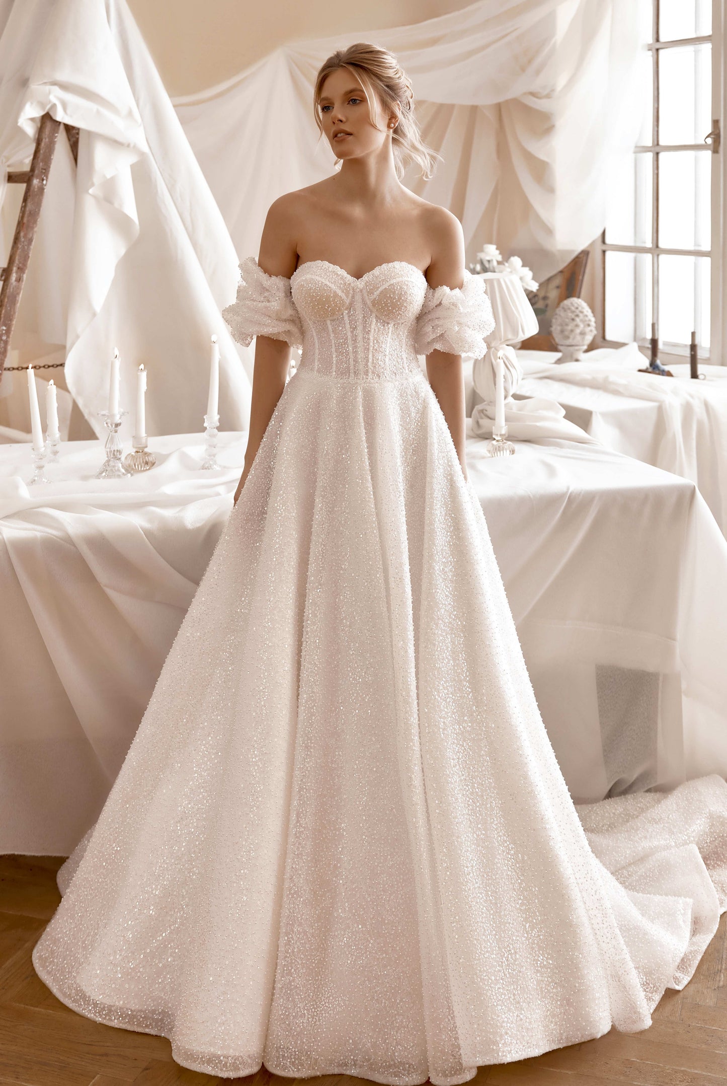 Martela A-line Sweetheart Milk Wedding dress