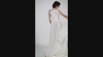 Benu A-line Jewel Ivory Wedding dress