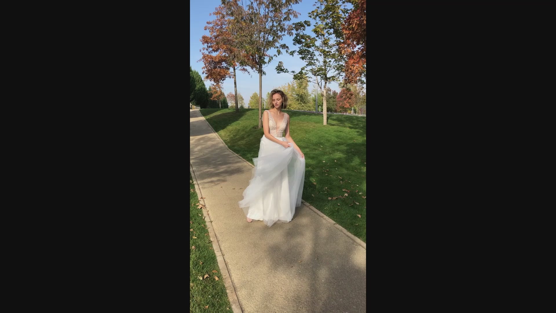 Galit A-line V-neck Ivory Wedding dress video