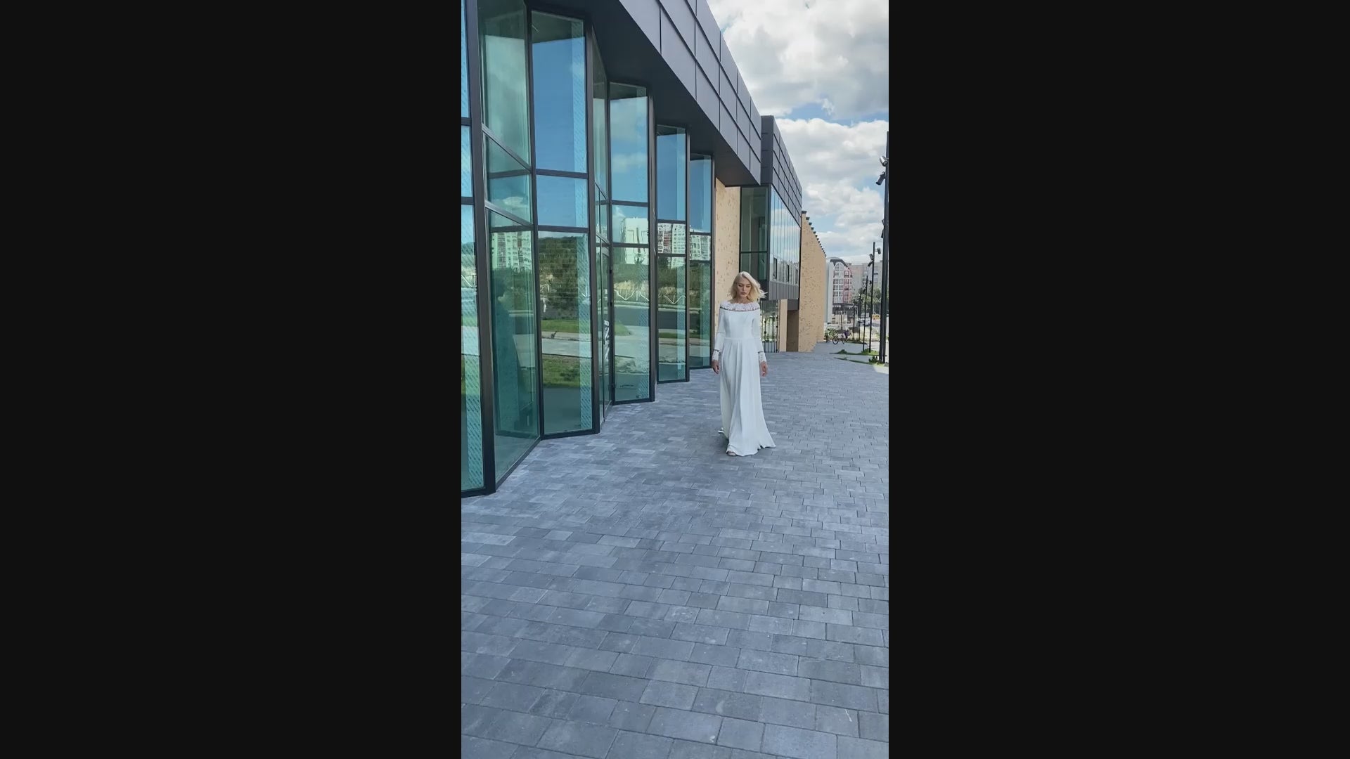 Sandara A-line Jewel Whitemilk Wedding dress video