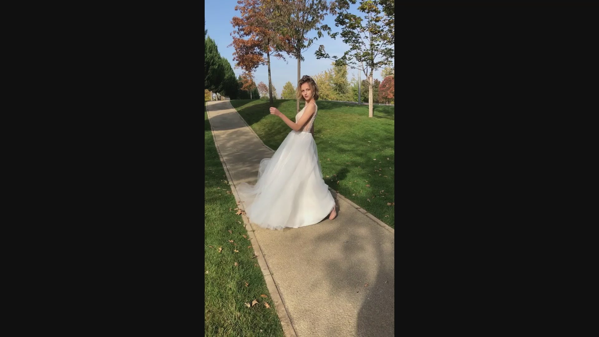 Galit A-line V-neck Ivory Wedding dress video