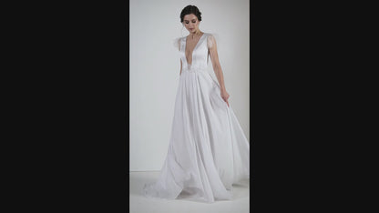 Sharifa A-line Illusion White Wedding dress