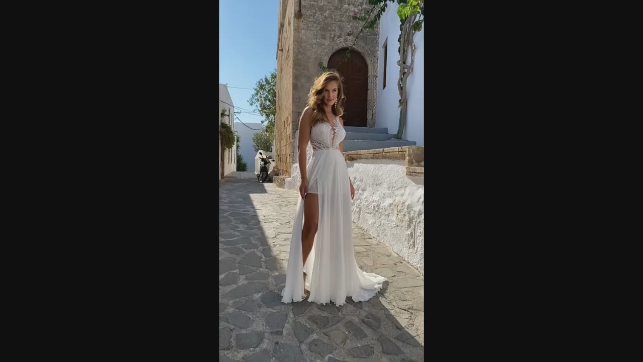 Siri A-line Illusion Milk Wedding dress