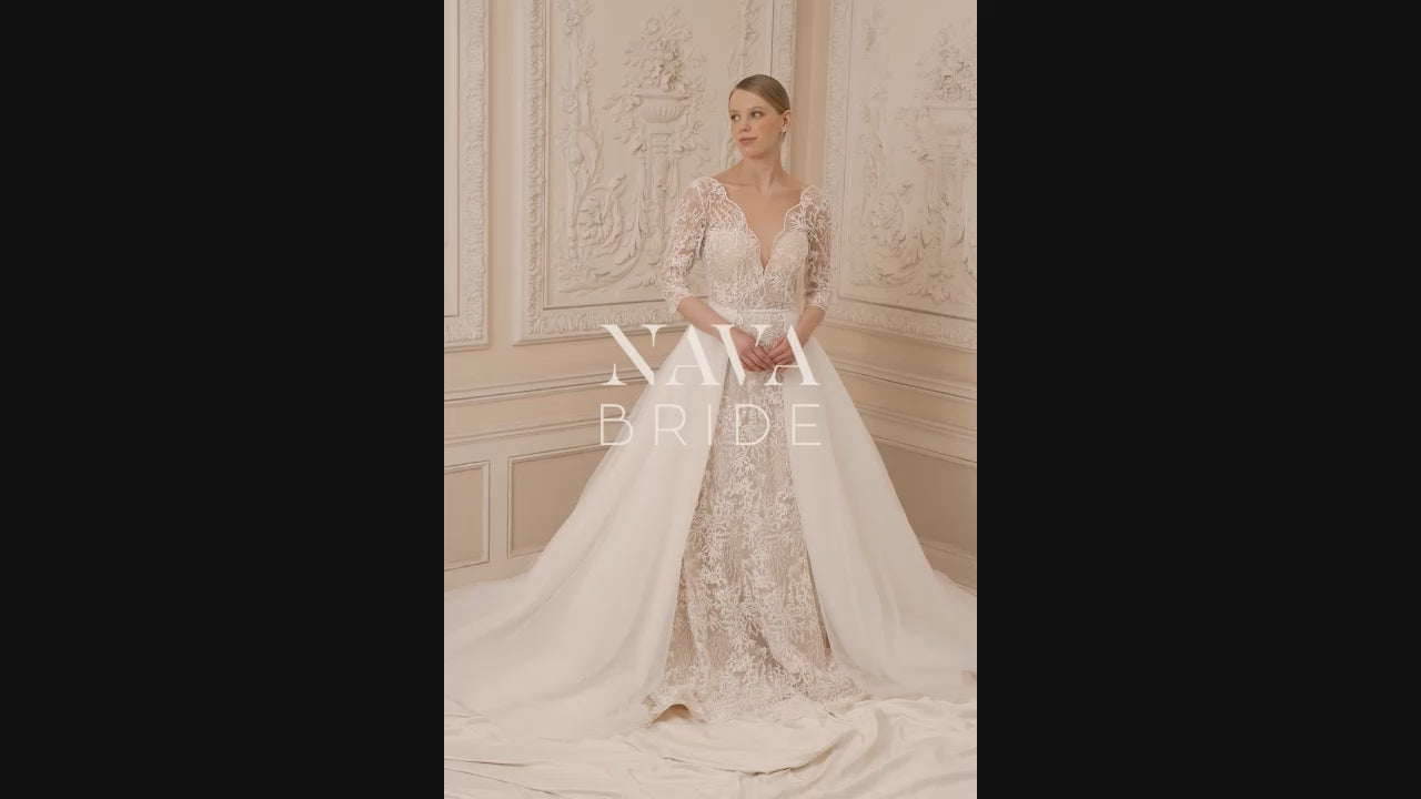 Candy A-line Deep V-neck Nude Wedding dress video