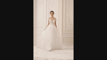 Sharon A-line Illusion Nude Ivory Wedding dress