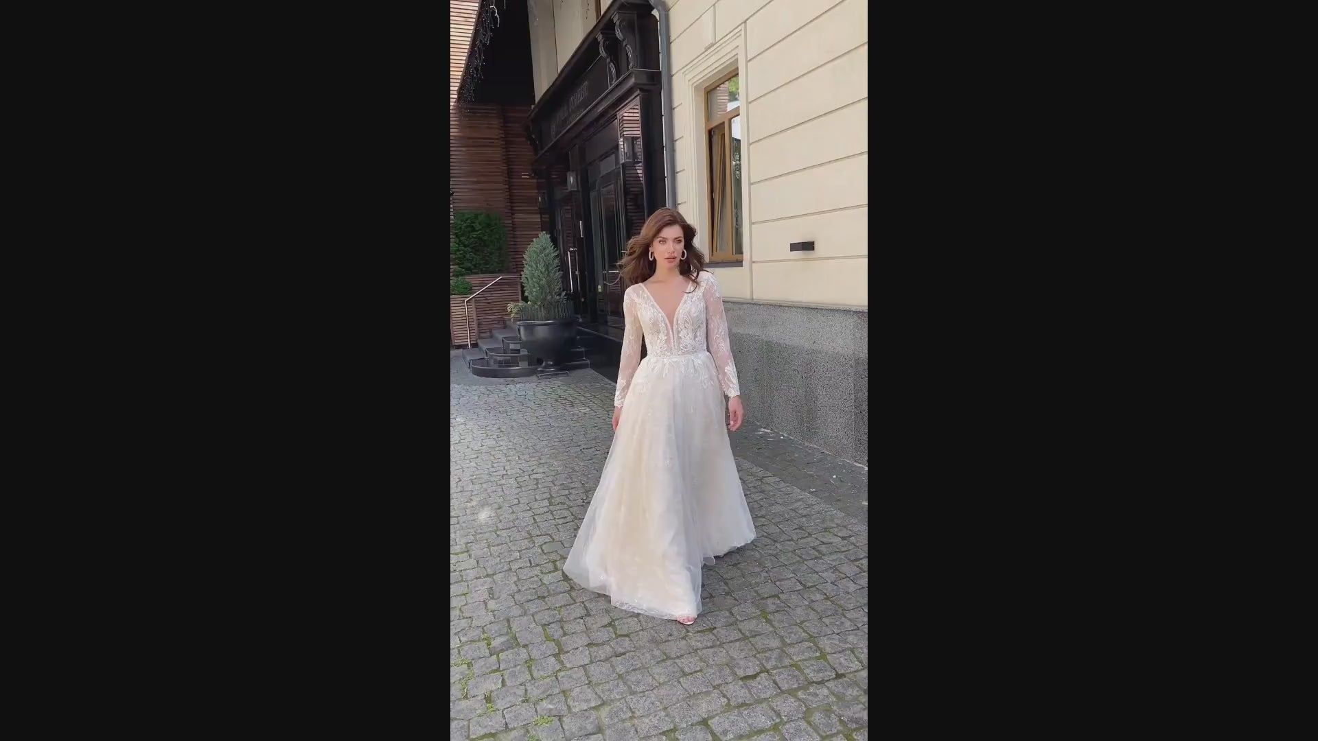 Judy A-line Illusion Ivory Nude Wedding dress video