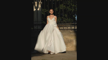 Marcel A-line V-neck Milk Wedding dress