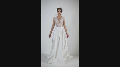 Anipe A-line Illusion Ivory Wedding dress