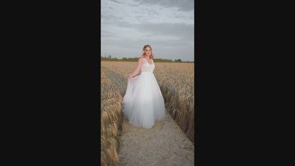 Tilly A-line V-neck Ivory Wedding dress