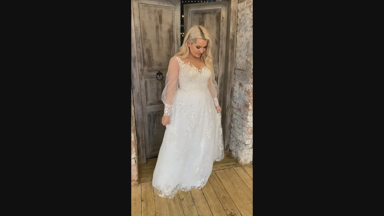 Veronika A-line Illusion Milk Wedding dress