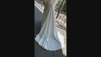 Nara Trumpet/Mermaid Boat/Bateau Whitemilk Wedding dress