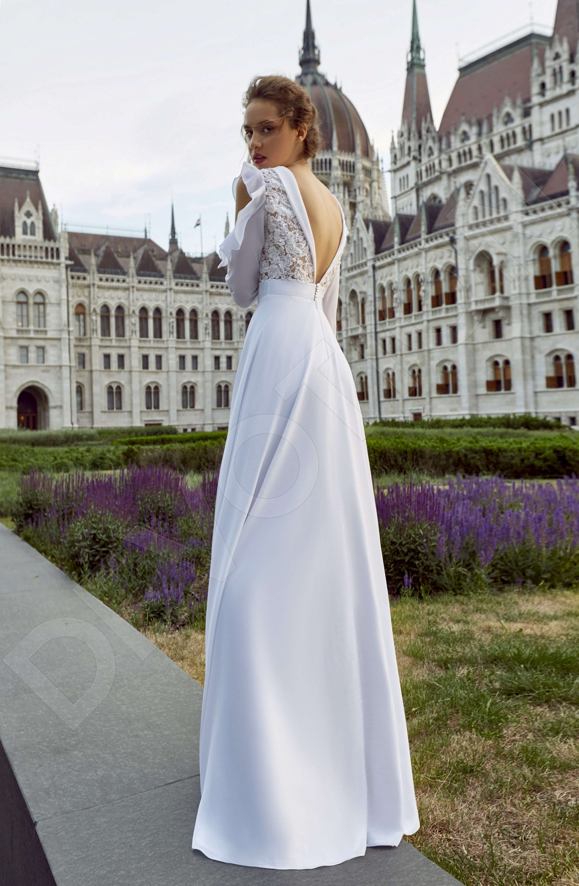 Heltana A-line V-neck White Wedding dress