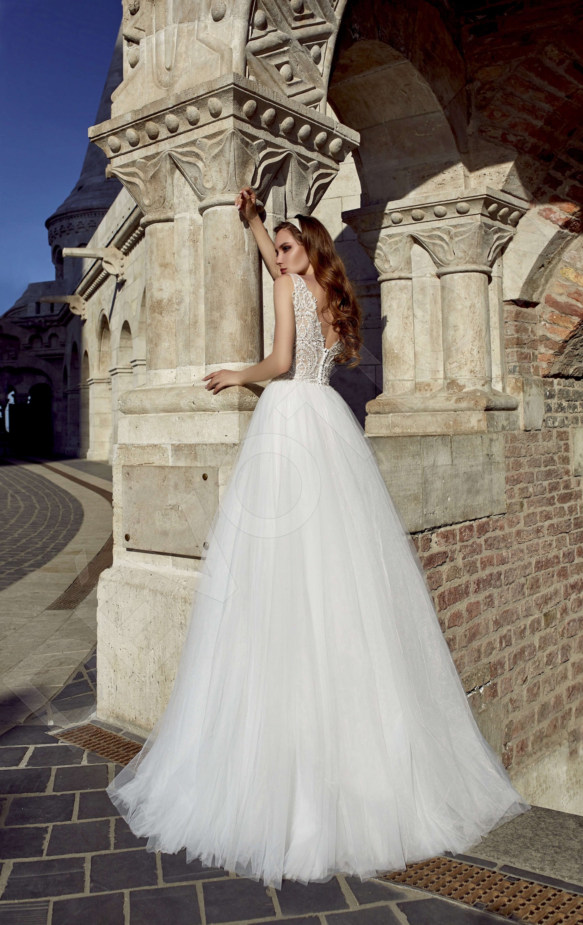 Sevilia A-line Illusion Milk Wedding dress