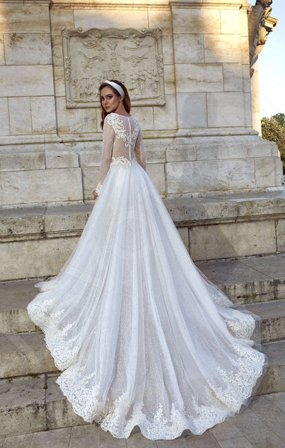 Eugenie Full back A-line Long sleeve Wedding Dress Back