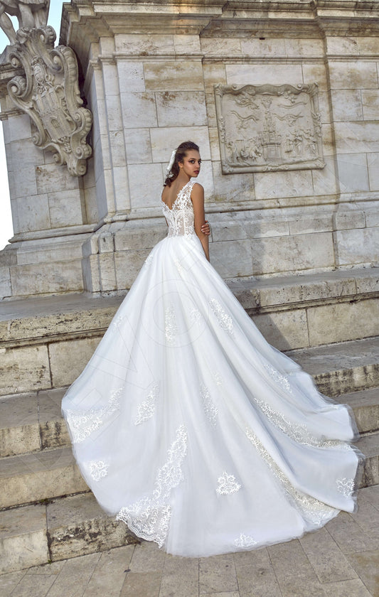 Maurinia A-line V-neck White Wedding dress