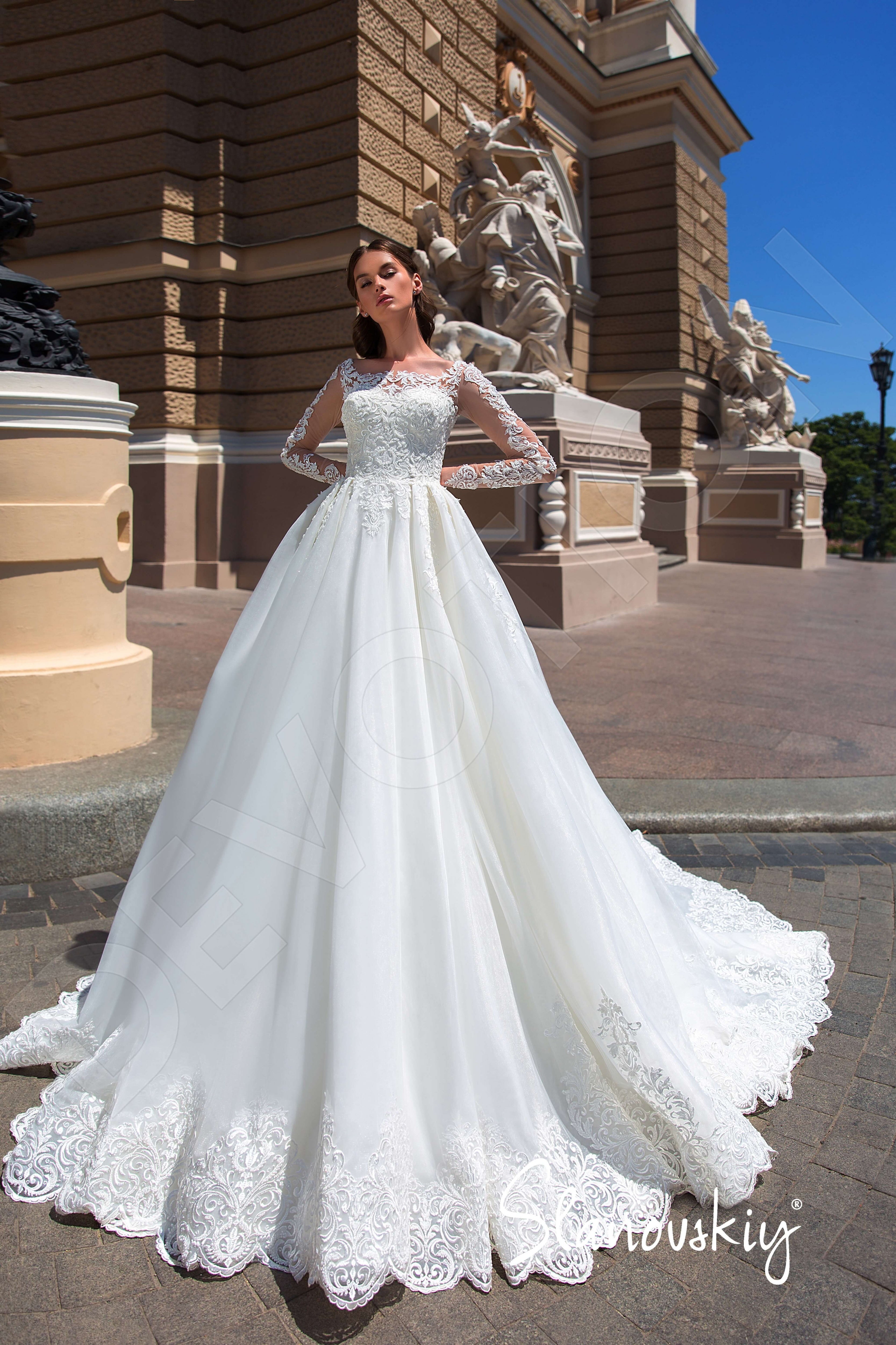 Lirika Princess Ball Gown Illusion Cream Wedding Dress