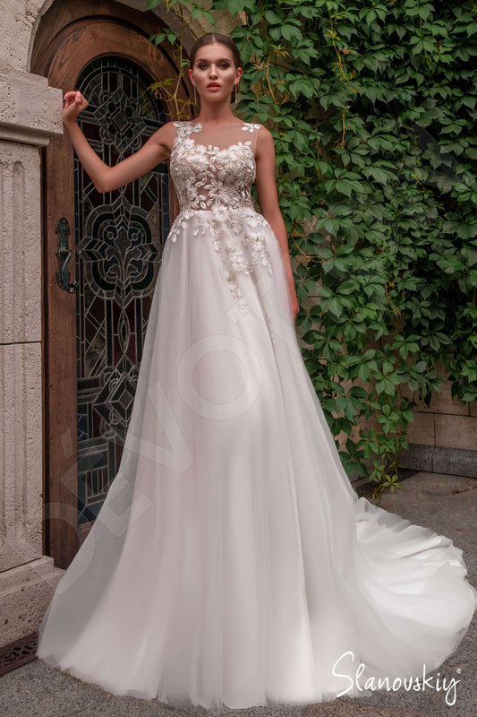 Abilene A-line Illusion Ivory Milk Wedding dress