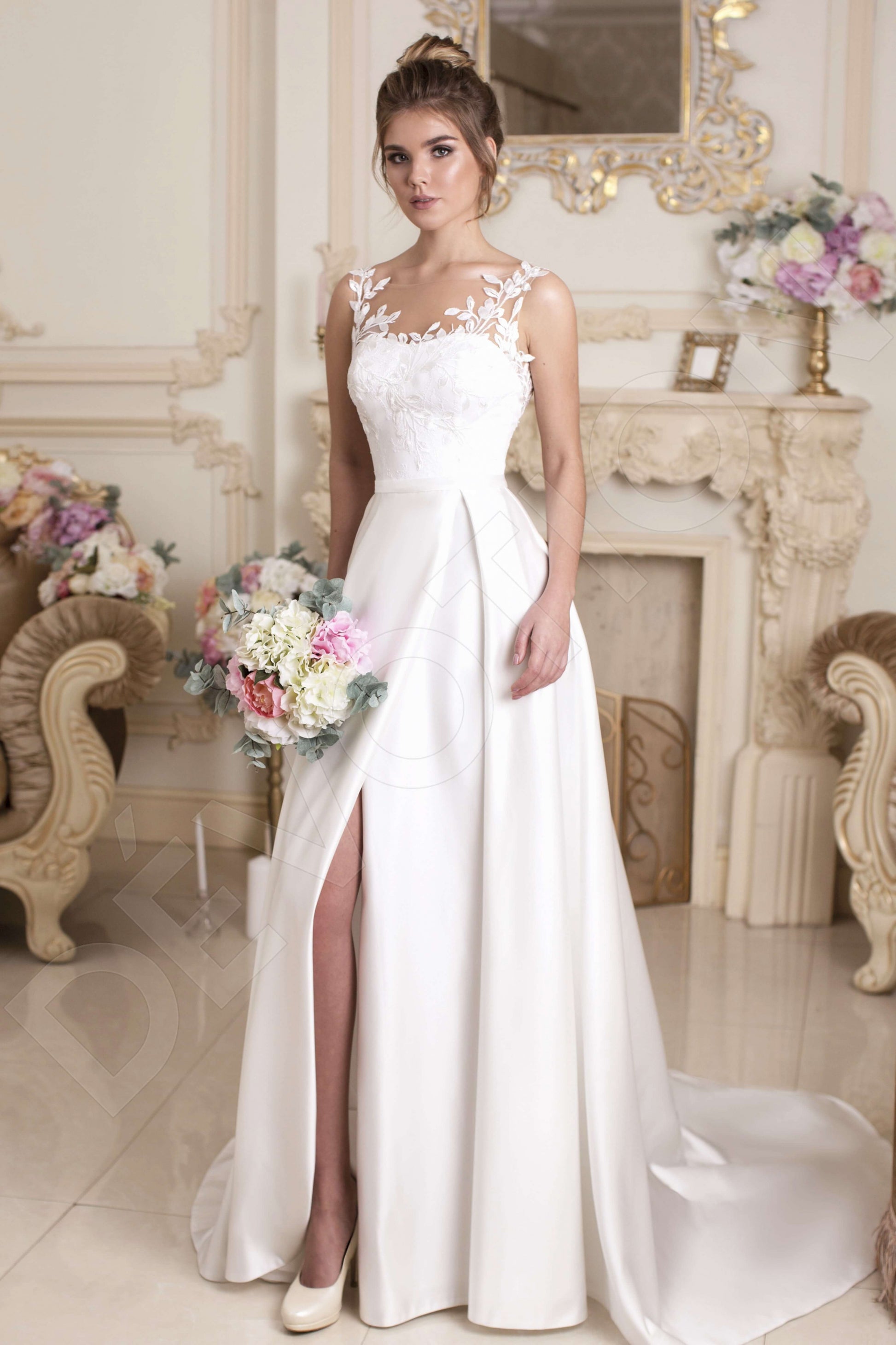 Dolores A-line Illusion Milk Wedding dress