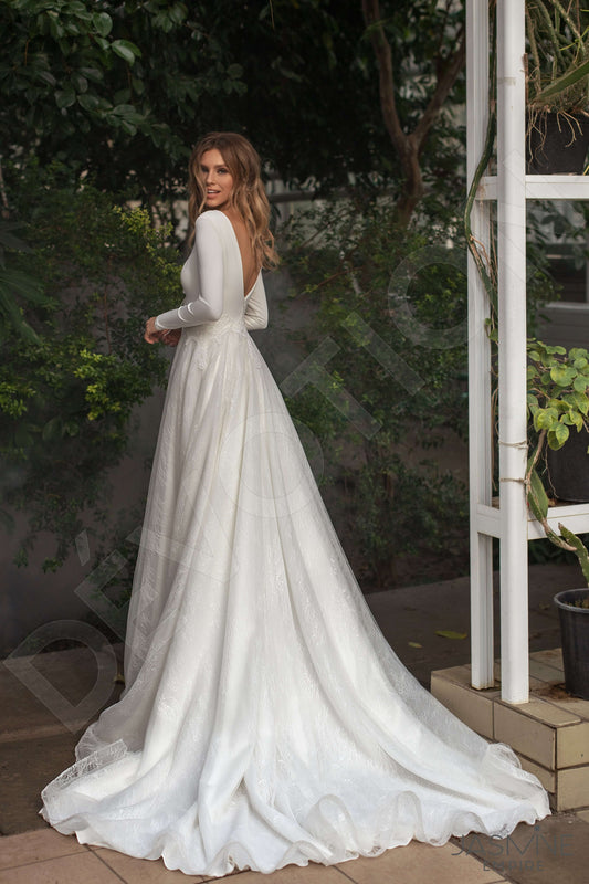 Vitalina A-line Illusion Ivory Wedding dress