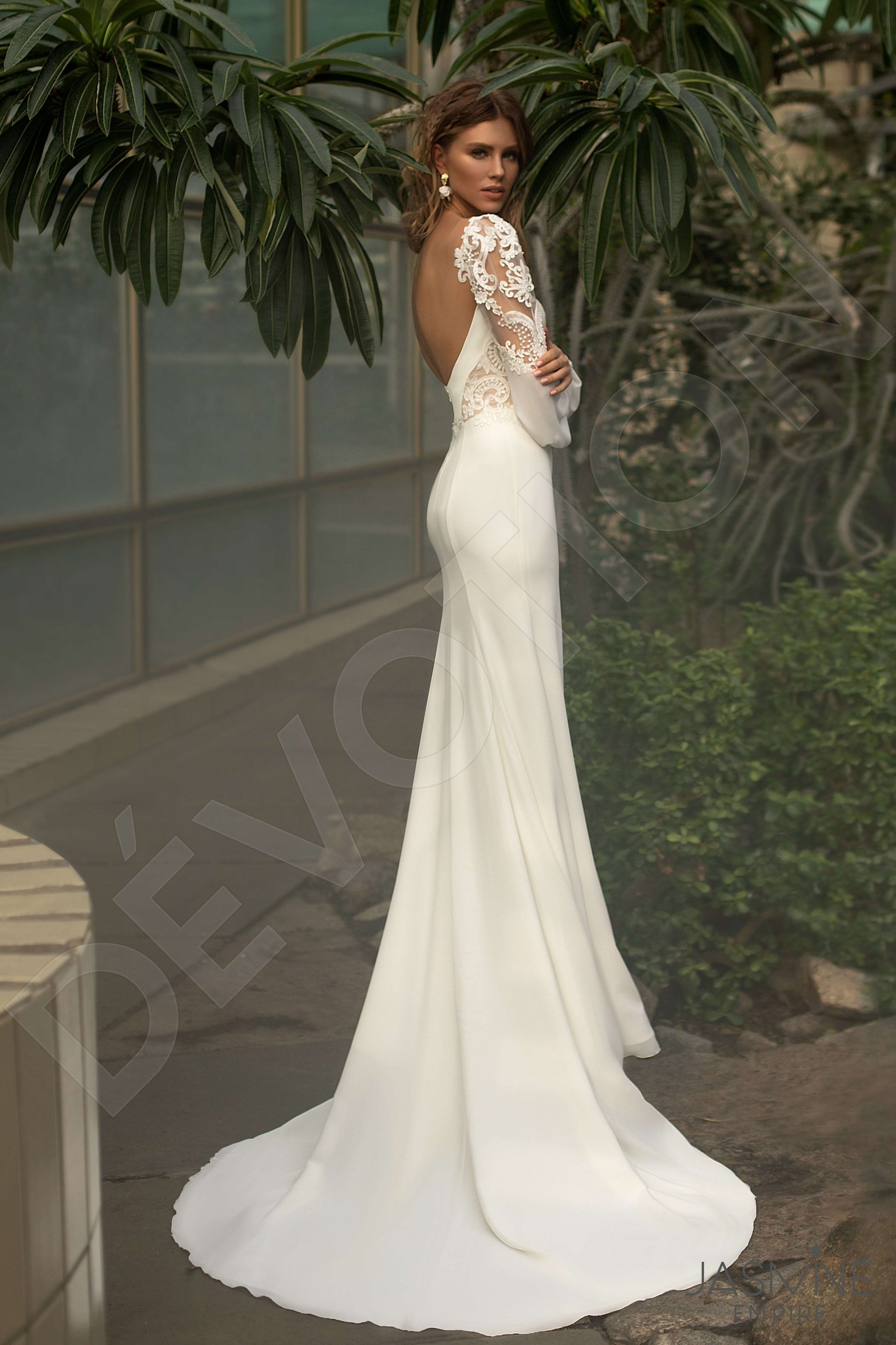 Volantis Trumpet/Mermaid Illusion Ivory Nude Wedding Dress