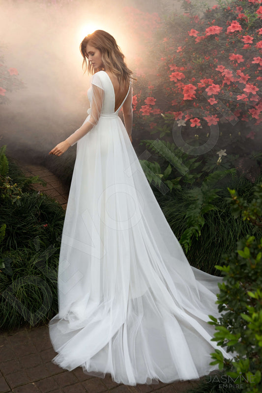 Ermin A-line Illusion Ivory Wedding dress